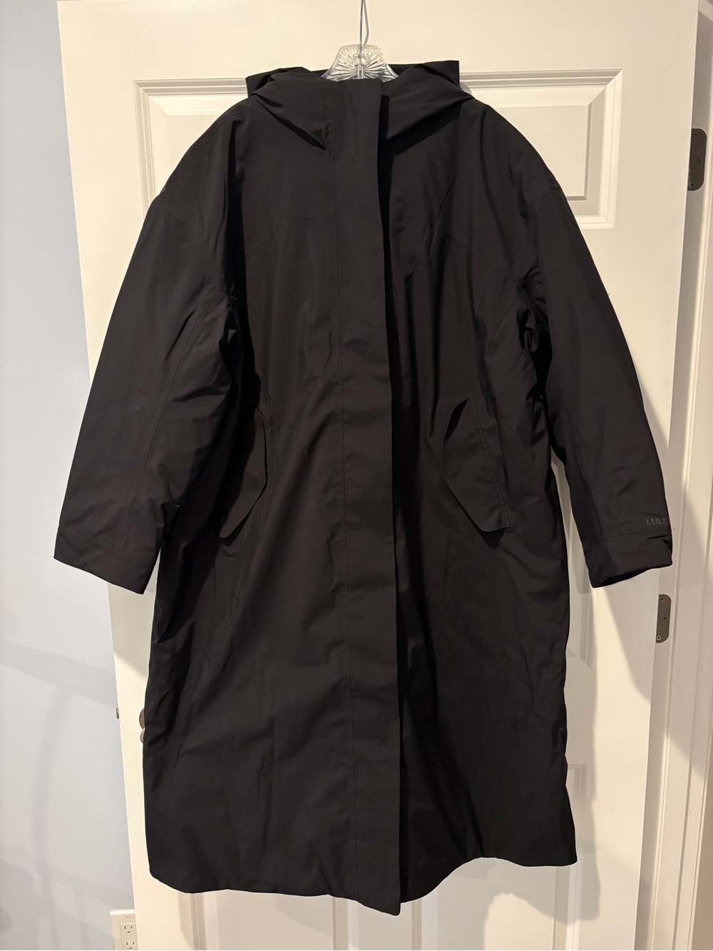 lululemon athletica Black Long Ski/Snow Coat with Hood